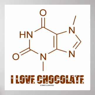 I Liebe Schokolade (Theobrominchemikalien) Poster