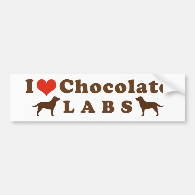 I Liebe-Schokoladen-Labradore Autoaufkleber (Vorne)