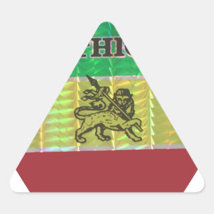 I Liebe Schöne äthiopische Nationalfarbkunst Dreieckiger Aufkleber