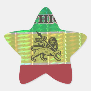 I Liebe Schöne äthiopische Nationalfarbkunst Stern-Aufkleber