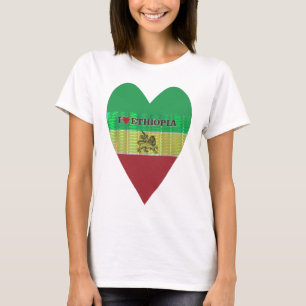 I Liebe Schöne äthiopische Nationalfarbkunst T-Shirt