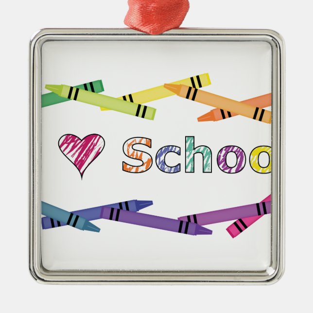 I Liebe School Ornament Aus Metall (Vorne)