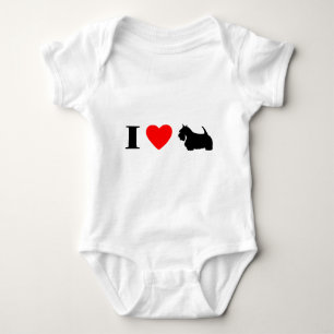 I Liebe-schottischer Terrier-Baby-Strampler Baby Strampler