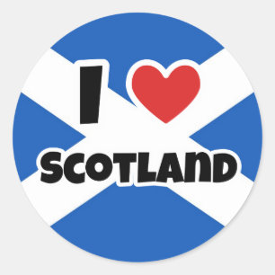 I Liebe Schottland Runder Aufkleber