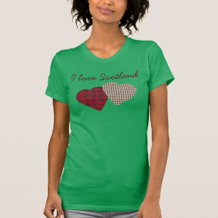 I Liebe-Schottlandtartan-Herz-T - Shirt