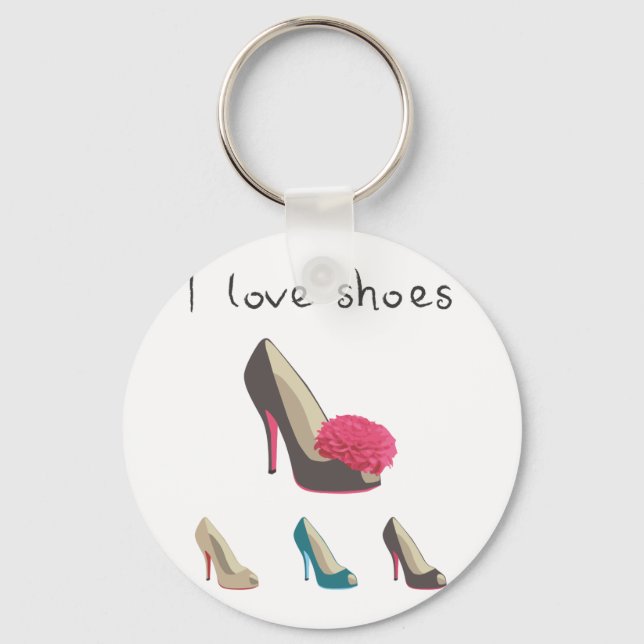 I Liebe Schuhe Schlüsselanhänger (Vorderseite)