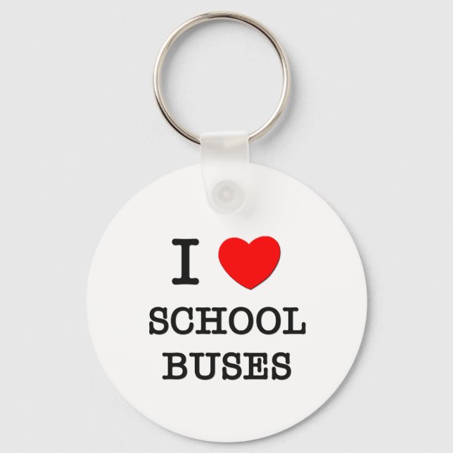 I Liebe Schulbusse Schlüsselanhänger (Vorderseite)