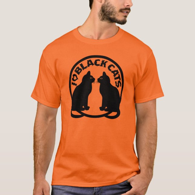 I LIEBE-SCHWARZE KATZEN T-Shirt (Vorderseite)
