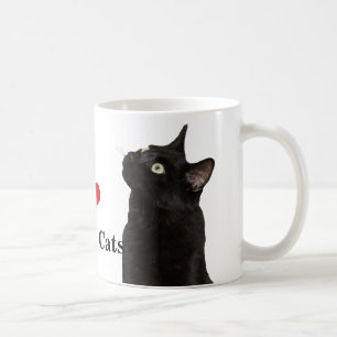 I Liebe-schwarze Katzen-Tasse Kaffeetasse