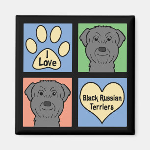 I Liebe-schwarze russische Terrier Magnet