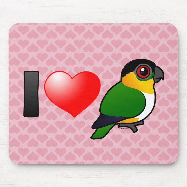 I Liebe-schwarzköpfige Papageien Mousepad (Vorne)