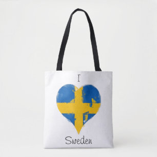 I Liebe Schweden Druckgezeichnete Herzenflagge