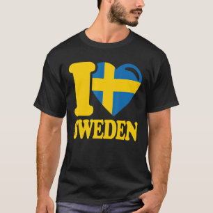 I Liebe Schweden Heimat schwedische Flagge Schwede T-Shirt