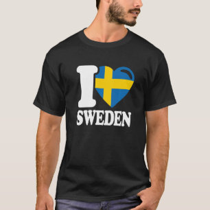 I Liebe Schweden Heimat schwedische Flagge Schwede T-Shirt