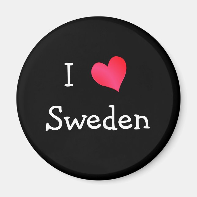 I Liebe Schweden Magnet (Vorne)