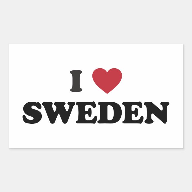 I Liebe Schweden Rechteckiger Aufkleber (Vorderseite)