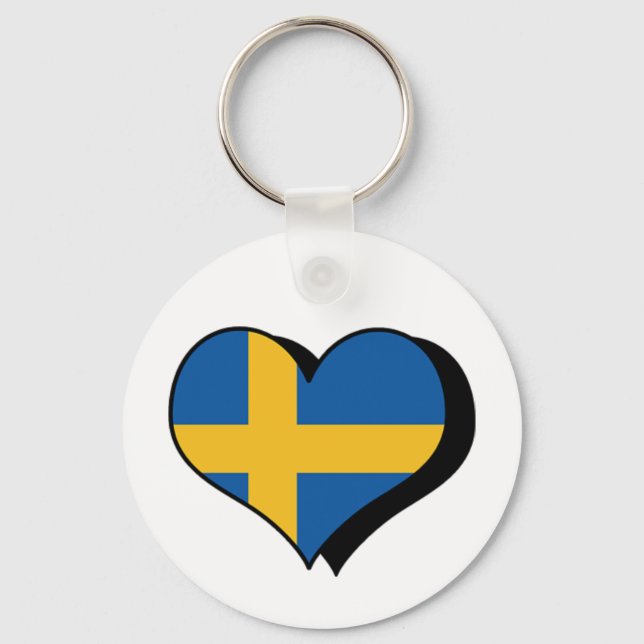 I Liebe Schweden Schlüsselanhänger (Vorderseite)