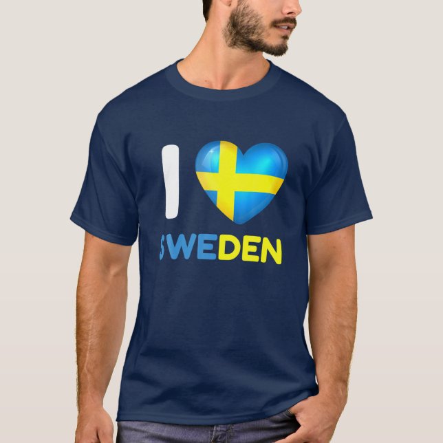 I Liebe Schweden Schweden Schweden Schweden Schwed T-Shirt (Vorderseite)