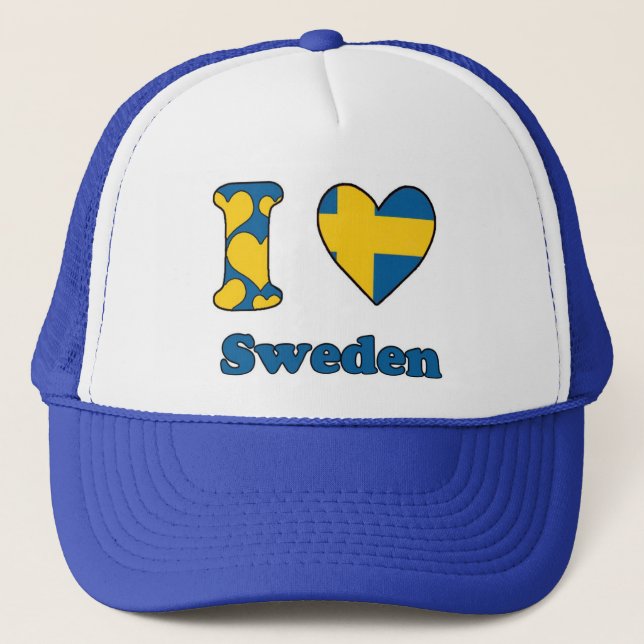 I Liebe Schweden Truckerkappe (Vorderseite)