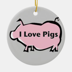 I Liebe-Schwein-Verzierung Keramik Ornament