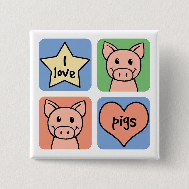 I Liebe-Schweine Button (Vorderseite)