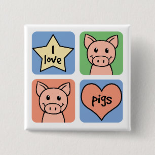 I Liebe-Schweine Button