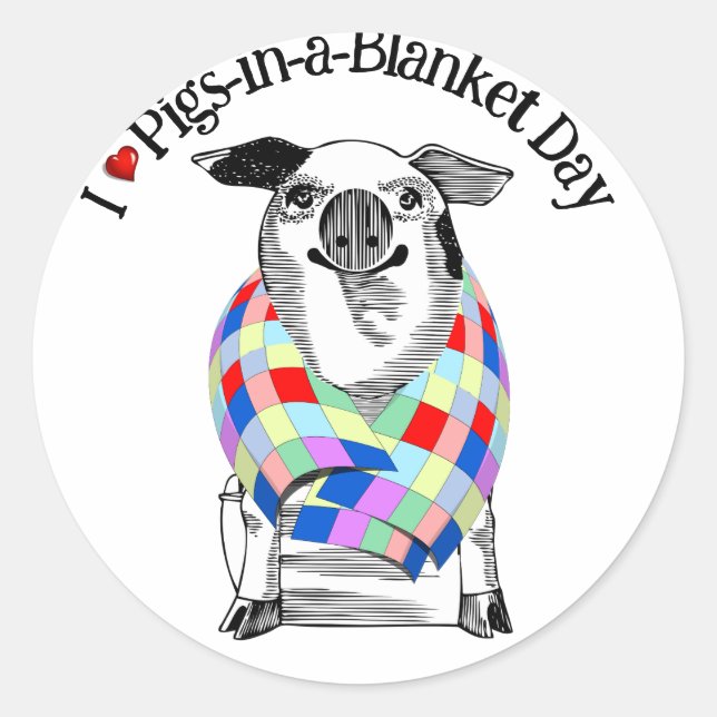 I Liebe Schweine * Nationaler Schweinetag Runder Aufkleber (Vorderseite)
