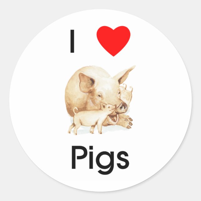 I Liebe Schweine Sticker (Vorderseite)
