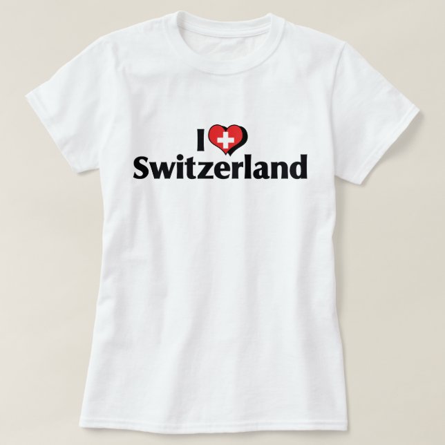 I Liebe Schweiz Flaggen-Shirt T-Shirt (Design vorne)
