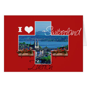 I Liebe Schweiz - Grußkarte