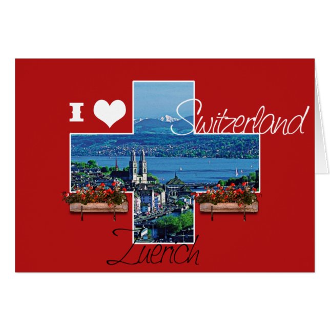 I Liebe Schweiz - Grußkarte (Vorderseite (Horizontal))