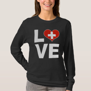 I Liebe Schweiz Hörflagge Schweiz T-Shirt