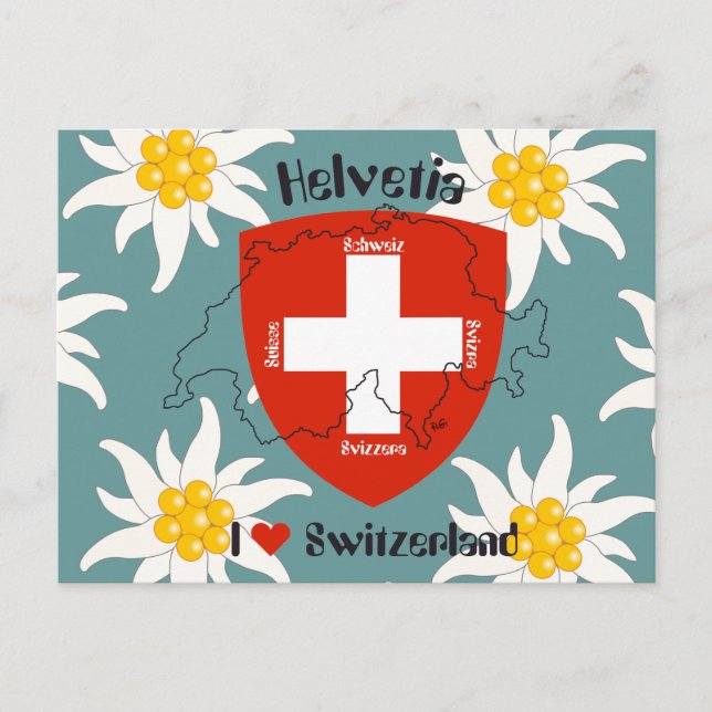 I Liebe Schweiz Postkarte (Vorderseite)