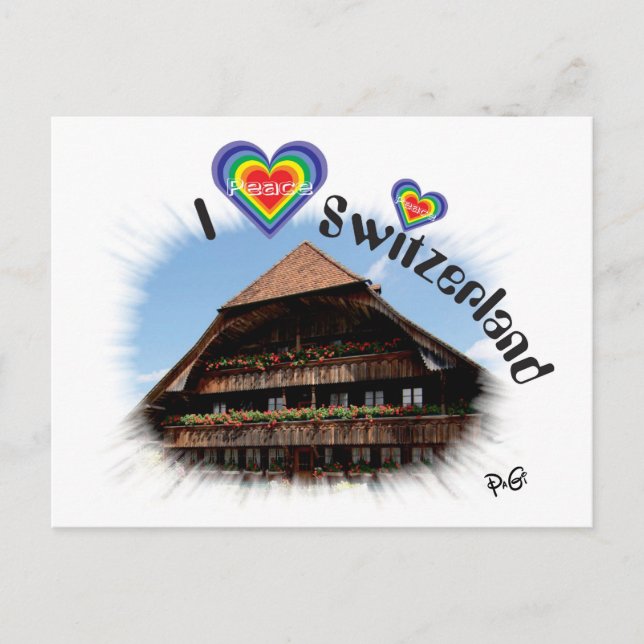 I Liebe Schweiz Postkarte (Vorderseite)