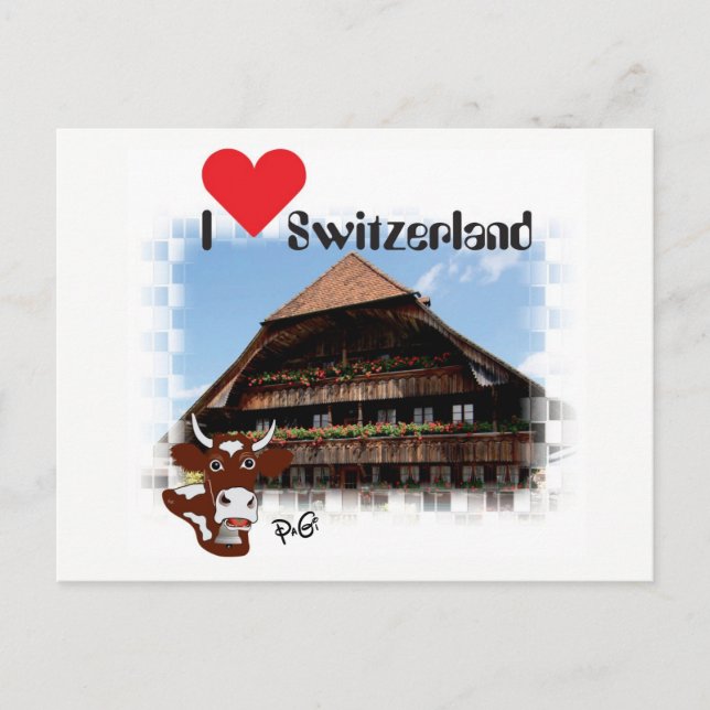 I Liebe Schweiz Postkarte (Vorderseite)