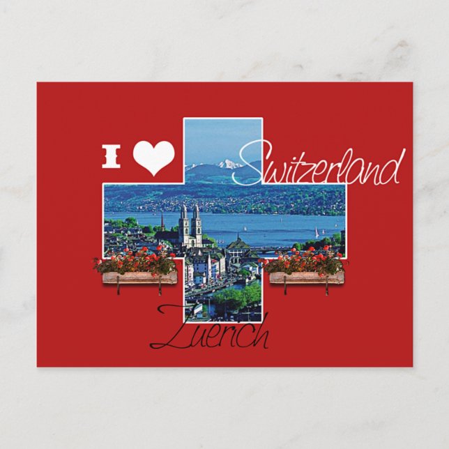 I Liebe Schweiz Postkarte (Vorderseite)