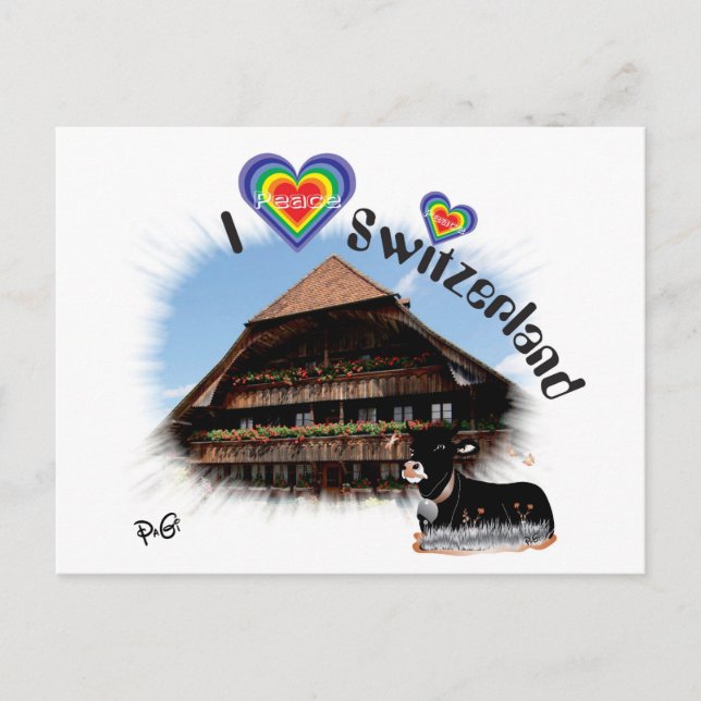 I Liebe Schweiz Postkarte (Vorderseite)