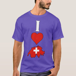 I Liebe Schweiz Vertikal I Herz Schweizer Flagge K T-Shirt