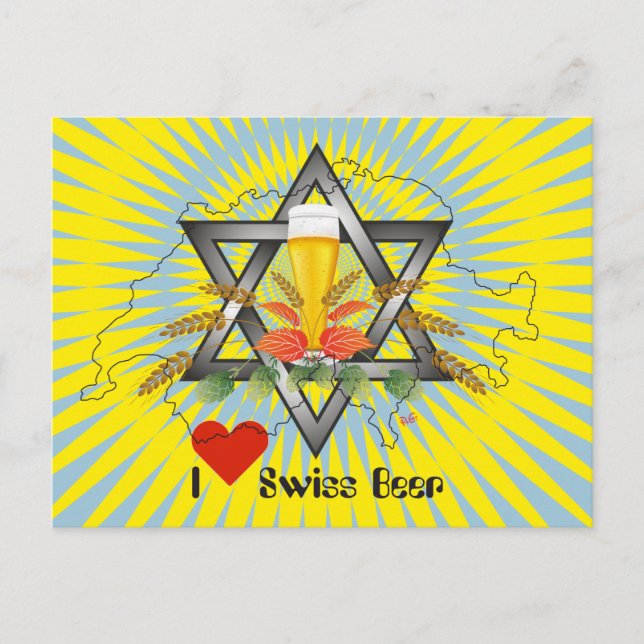 I Liebe Schweizer Beer Postkarte (Vorderseite)
