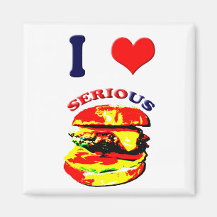 I Liebe Schwerwiegende Burger Magnet