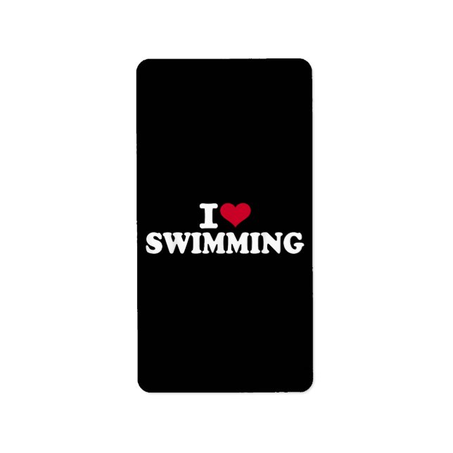 I Liebe schwimmen Adressaufkleber (Vorne)