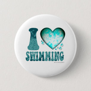 I Liebe Schwimmen Button