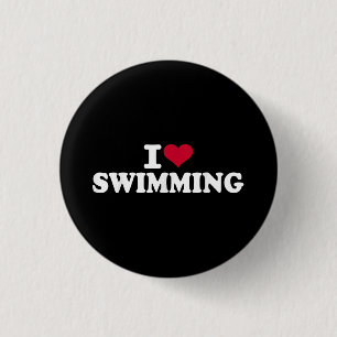 I Liebe schwimmen Button