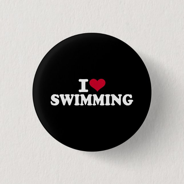 I Liebe schwimmen Button (Vorderseite)