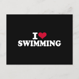 I Liebe schwimmen Feiertagspostkarte