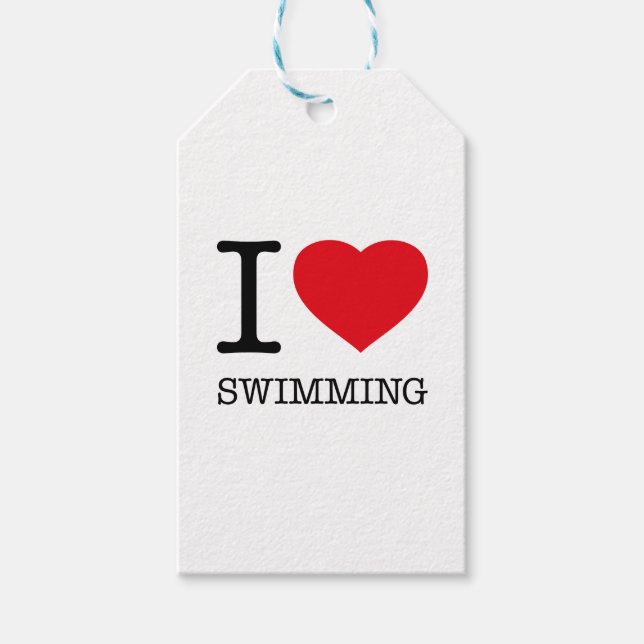 I LIEBE SCHWIMMEN GESCHENKANHÄNGER (Vorderseite)