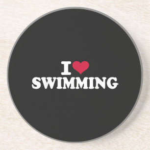 I Liebe schwimmen Getränkeuntersetzer