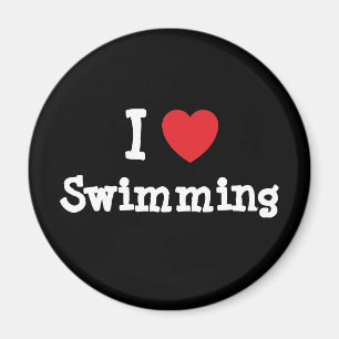 I Liebe Schwimmen Herz Brauch personalisiert Magnet