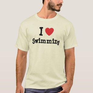 I Liebe Schwimmen Herz Brauch personalisiert T-Shirt