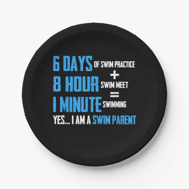 I Liebe Schwimmen - Kindergartendesign Pappteller (Vorderseite)
